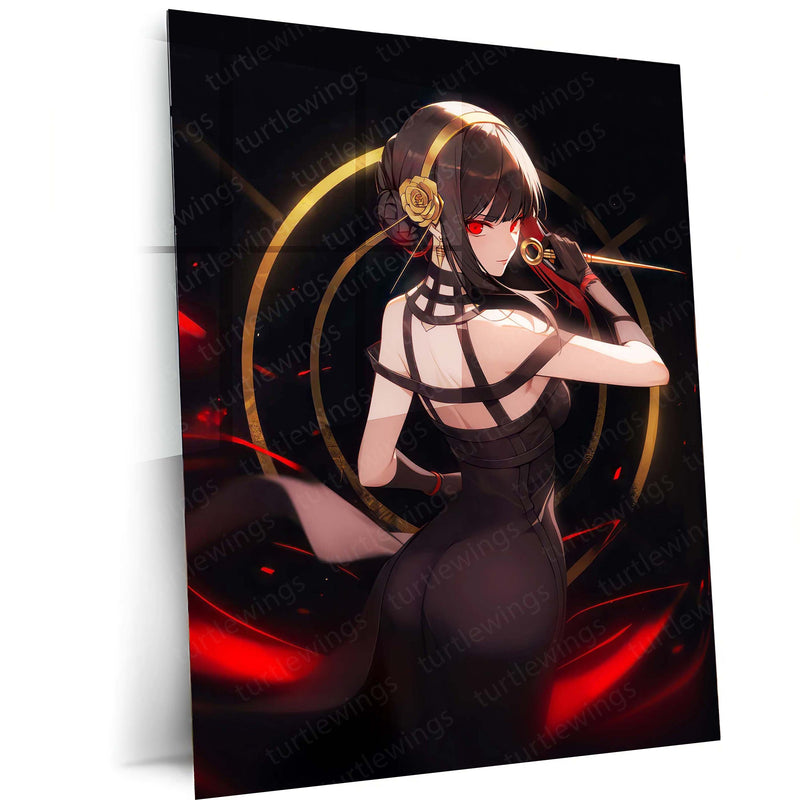 Anime metal Poster | Yor Forger – Spy x Family Assassin Elegance Metal Poster | Anime Wall Frame