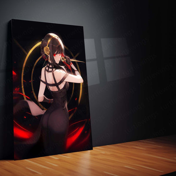 Anime metal Poster | Yor Forger – Spy x Family Assassin Elegance Metal Poster | Anime Wall Frame