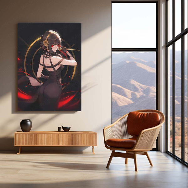Anime metal Poster | Yor Forger – Spy x Family Assassin Elegance Metal Poster | Anime Wall Frame