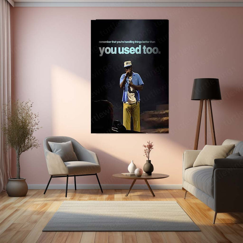 Quote Metal Poster | Tyler, The Creator – You’re Handling It Better Metal Frame Quiet Growth & Emotional Strength Wall Art | Modern Healing Mindset Metal Poster