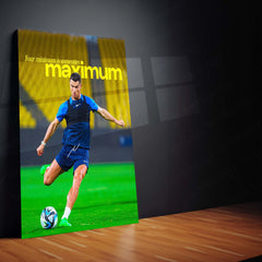 Your Minimum is Someone’s Maximum – Cristiano Ronaldo in Action | Elite Mindset Metal Frame | Football Motivation Wall Art