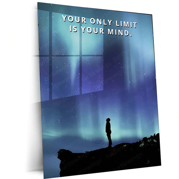 Quote Metal Poster | Your Only Limit Is Your Mind – Motivational Night Sky Metal Poster | Inspirational Wall Frame
