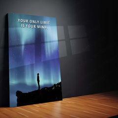 Quote Metal Poster | Your Only Limit Is Your Mind – Motivational Night Sky Metal Poster | Inspirational Wall Frame