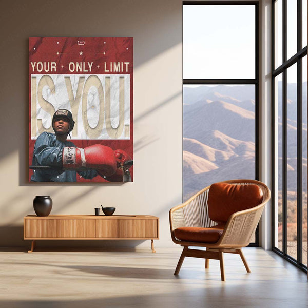 Your Only Limit is You – Boxing Motivation Metal Frame | Self-Belief Wall Art | Fighter’s Mindset Poster