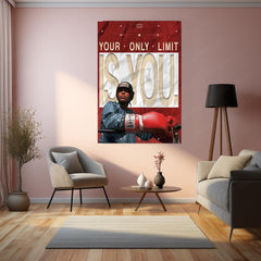 Your Only Limit is You – Boxing Motivation Metal Frame | Self-Belief Wall Art | Fighter’s Mindset Poster