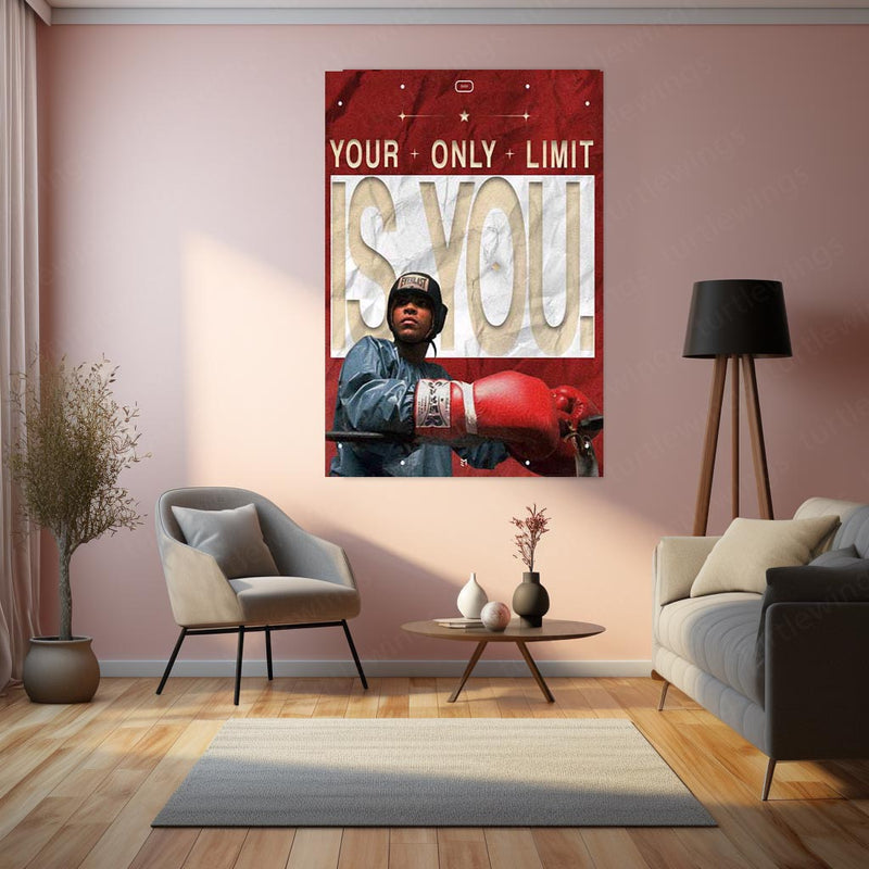 Your Only Limit is You – Boxing Motivation Metal Frame | Self-Belief Wall Art | Fighter’s Mindset Poster