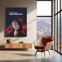 Anime Metal Poster | Yuji Itadori “Burn the Boats” Motivational Metal Poster | Jujutsu Kaisen Anime Wall Art | Commitment & No-Excuses Mindset Metal Print