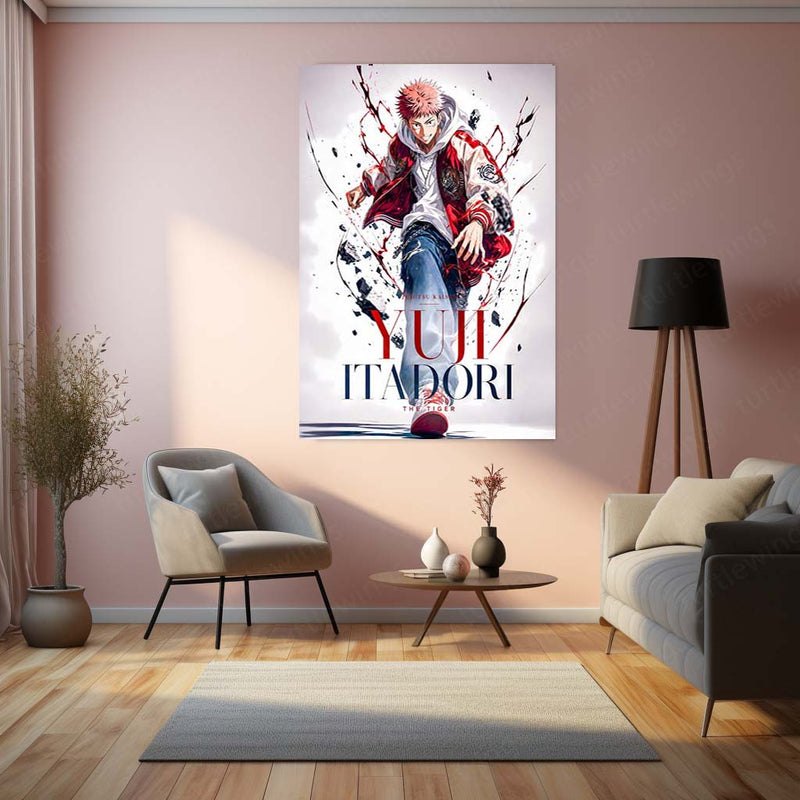 Anime Metal Poster | Yuji Itadori “The Tiger” Metal Poster | Jujutsu Kaisen Anime Wall Art | Premium Aluminum Print – product