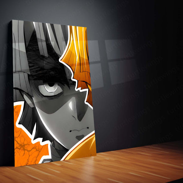 Anime Metal Poster Set of 3 | Zenitsu Agatsuma Thunder Breathing 7th Form Triptych Wall Art