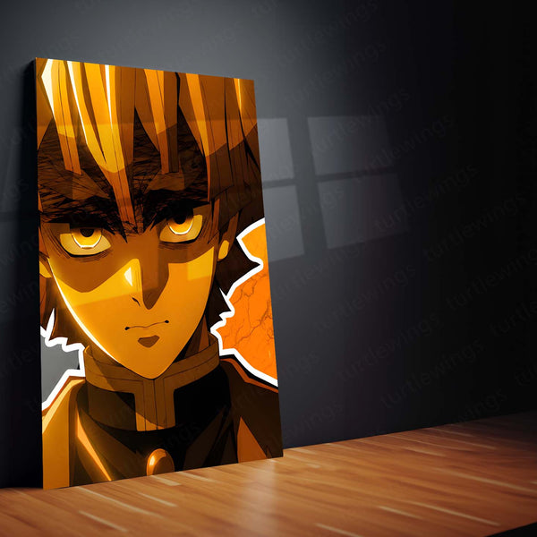 Anime Metal Poster Set of 3 | Zenitsu Agatsuma Thunder Breathing 7th Form Triptych Wall Art