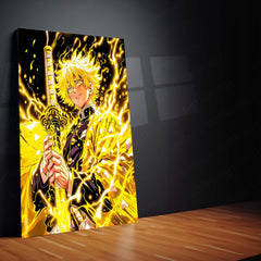 Anime Metal Poster | Zenitsu Agatsuma – Thunder Breathing Lightning Rage Metal Frame