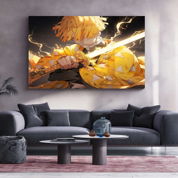 Zenitsu Agatsuma Demon Slayer Neon LED Metal Poster - TURTLEWINGS 