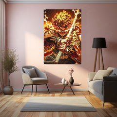 Zenitsu Agatsuma – Thunder Breathing Metal Poster | Demon Slayer Anime Wall Frame