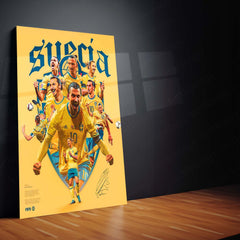 Zlatan Ibrahimović – Sweden National Team Tribute Art | Swedish Legend Metal Poster Frame 01