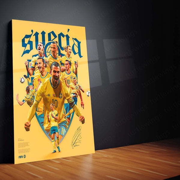 Zlatan Ibrahimović – Sweden National Team Tribute Art | Swedish Legend Metal Poster Frame 01