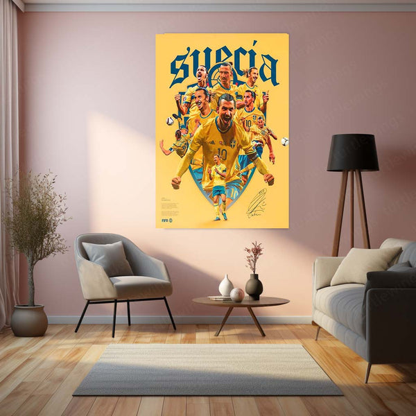 Zlatan Ibrahimović – Sweden National Team Tribute Art | Swedish Legend Metal Poster Frame 01