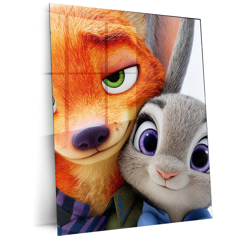 Zootopia Metal Frame Poster – Judy & Nick Urban Adventure 01 - TURTLEWINGS 