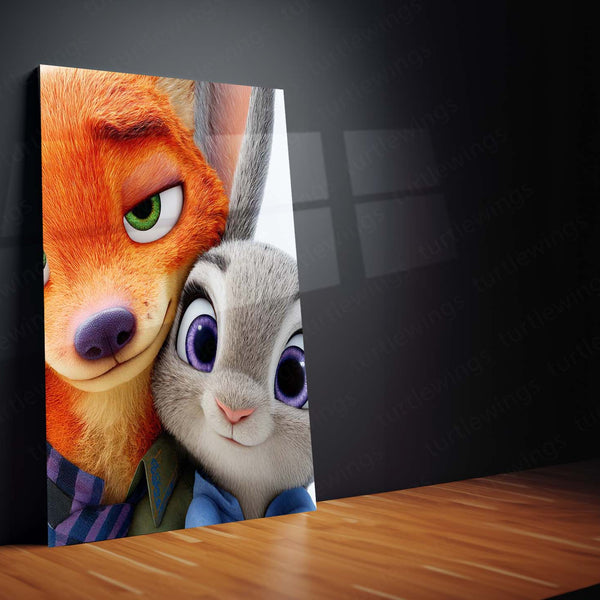 Zootopia Metal Frame Poster – Judy & Nick Urban Adventure 01 - TURTLEWINGS 