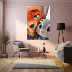 Zootopia Metal Frame Poster – Judy & Nick Urban Adventure 01 - TURTLEWINGS 