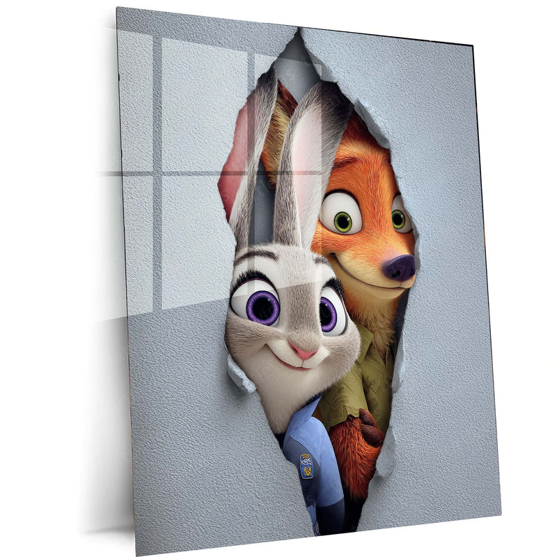 Zootopia Metal Frame Poster – Judy & Nick Urban Adventure - TURTLEWINGS 