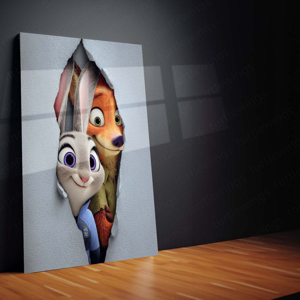 Zootopia Metal Frame Poster – Judy & Nick Urban Adventure - TURTLEWINGS 
