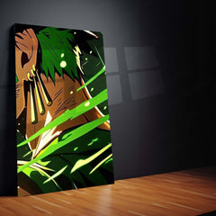 Anime Metal Poster Set of 3 | One Piece | Zoro Green Swordsman Triptych Wall Art – product image 5