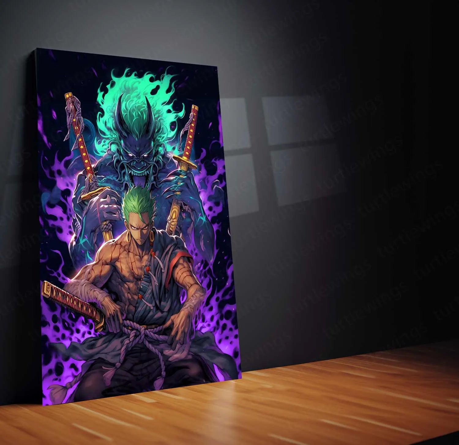 Roronoa Zoro – Shinner Demon Edition Metal Poster | One Piece Dark
