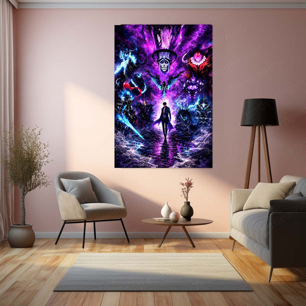 Anime Metal Poster | Sung Jin-Woo Shadow Monarch Solo Leveling Wall Art