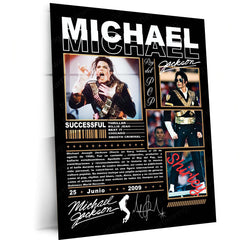 Michael Jackson – King of Pop Vintage Collage | Premium Metal Poster | Iconic Music Legend Wall Art by TurtleWings