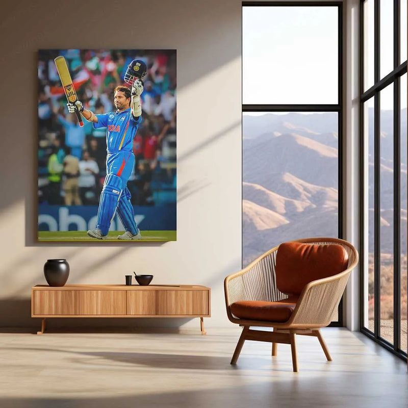Cricket Metal poster | Sachin Tendulkar Metal Poster – The God of Cricket Wall Art - TURTLEWINGS 