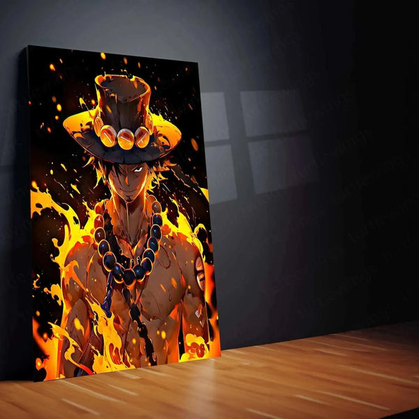 Portgas D. Ace Metal Poster – The Pirate with a Flame - TURTLEWINGS 