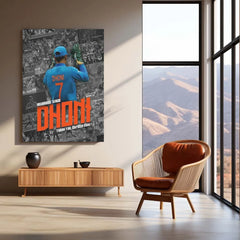 Cricket Metal Poster | MS Dhoni Thala 07 Metal Poster