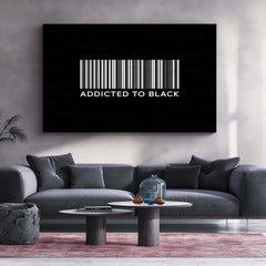 Addicted to Black – Metal Frame | Bold Monochrome Typography Art | Minimal Aesthetic Wall Decor - TURTLEWINGS 