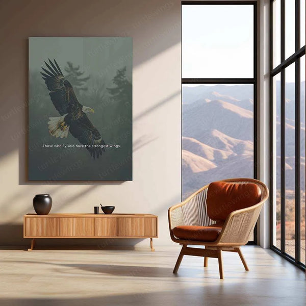 Eagle in Snowy Field – Majestic Wildlife Artwork - TURTLEWINGS 