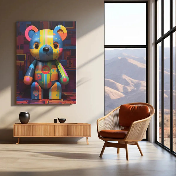 Cute Teddy Bear Metal Poster – Adorable & Cozy Wall Art - TURTLEWINGS 