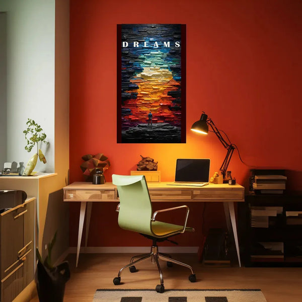 Dreams Metal Poster | Motivational Standing Figure Wall Art - TURTLEWINGS 