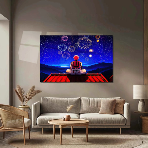 Anime Metal Poster | Akaza – Fireworks of Destruction | Demon Slayer Anime Metal Frame Dark Anime Aesthetic Wall Art - TURTLEWINGS 