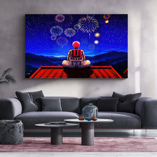 Anime Metal Poster | Akaza – Fireworks of Destruction | Demon Slayer Anime Metal Frame Dark Anime Aesthetic Wall Art - TURTLEWINGS 