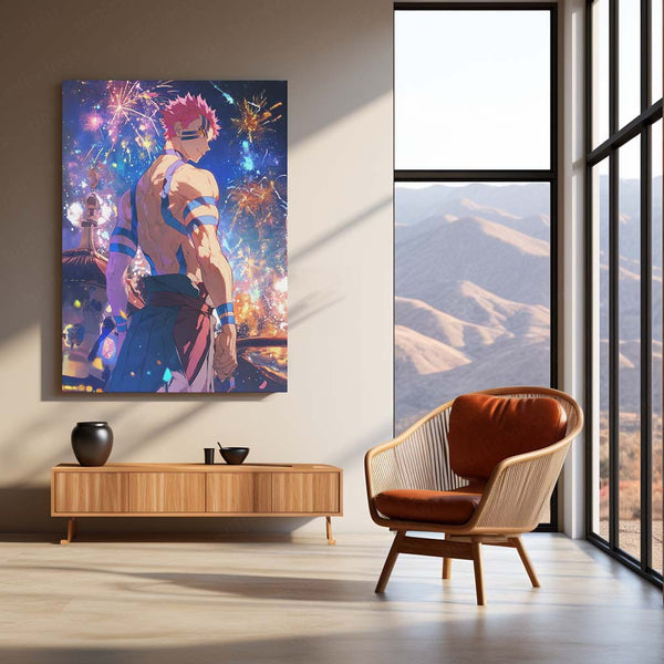 Anime Metal Poster | Akaza – Demon Slayer Metal Poster | Upper Moon Three Anime Wall Frame