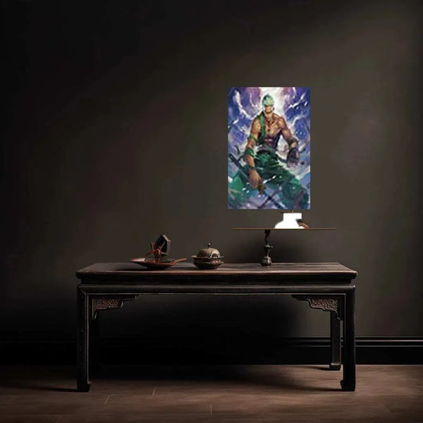 Roronoa Zoro Metal Poster | One Piece Anime Wall Art | Swordsman Warrior Decor - TURTLEWINGS 
