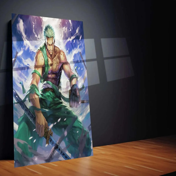 Roronoa Zoro Metal Poster | One Piece Anime Wall Art | Swordsman Warrior Decor - TURTLEWINGS 