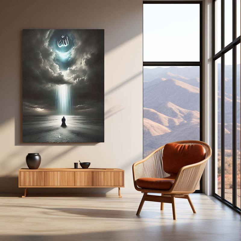 ✨ Noor from the Heaven – Islamic Calligraphy Metal Poster