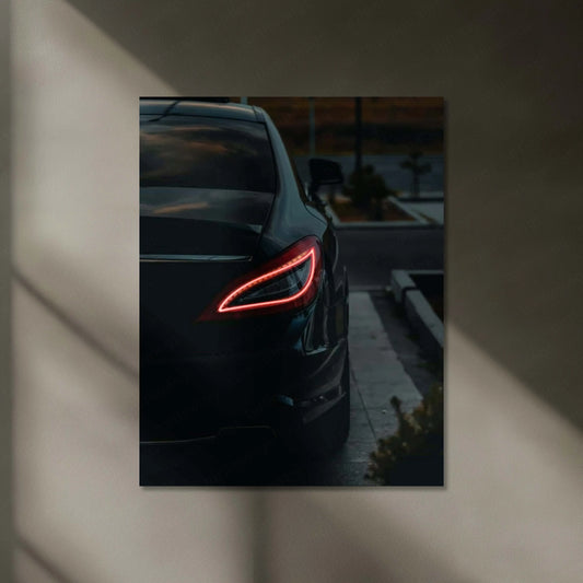 Neon LED Metal Poster | Mercedes CLS 63 Neon LED Metal Poster – Luxury Performance Car Wall Art