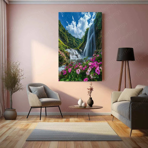 Vastu Collection - Waterfall Metal Frames for Serenity and Abundance - TURTLEWINGS 