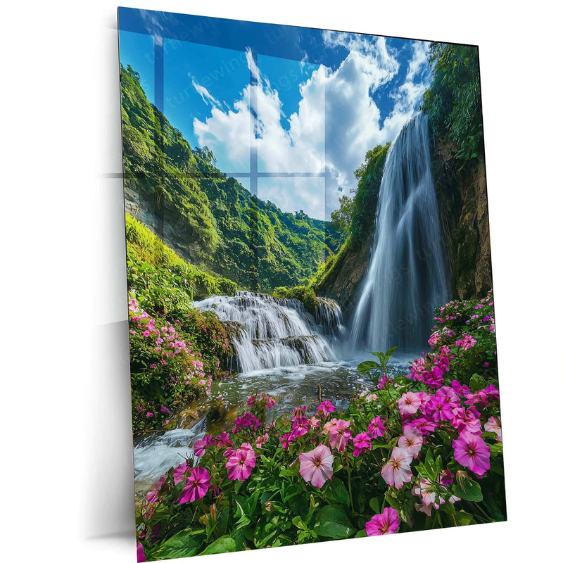 Vastu Collection - Waterfall Metal Frames for Serenity and Abundance - TURTLEWINGS 