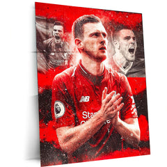 Andrew Robertson Liverpool Grunge – Metal Frame | Dynamic Football Wall Art - TURTLEWINGS 