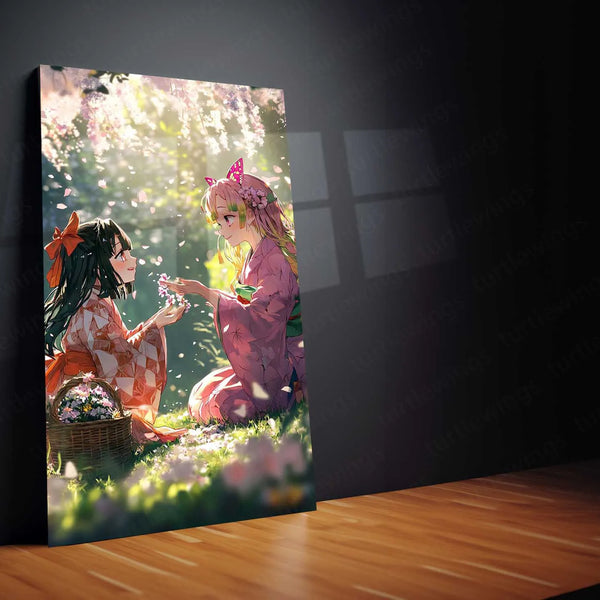 Anime Metal Poster | Nezuko Kamado Metal Poster | Demon Slayer x Anime Kaisen Style Wall Art