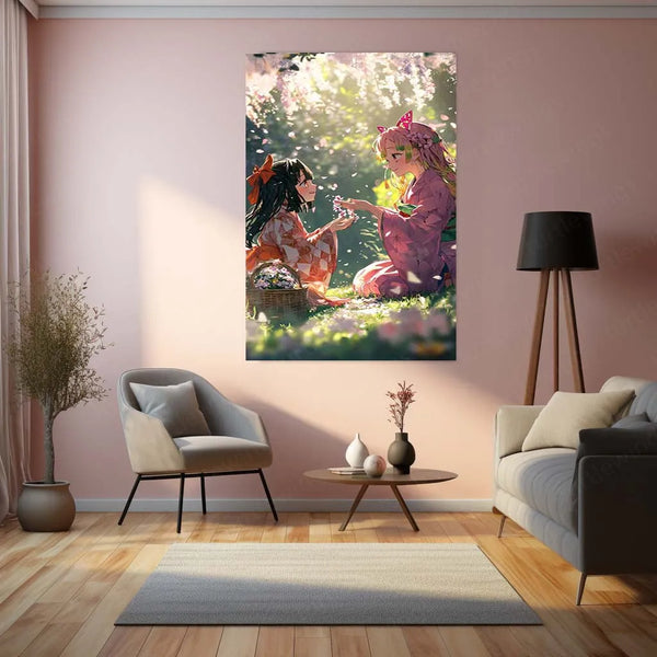 Anime Metal Poster | Nezuko Kamado Metal Poster | Demon Slayer x Anime Kaisen Style Wall Art