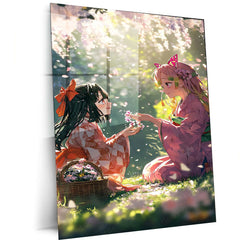 Anime Metal Poster | Nezuko Kamado Metal Poster | Demon Slayer x Anime Kaisen Style Wall Art - TURTLEWINGS 