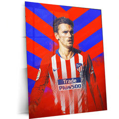 Antoine Griezmann Atlético Madrid Chevron – Metal Frame | Stylish Football Wall Poster - TURTLEWINGS 